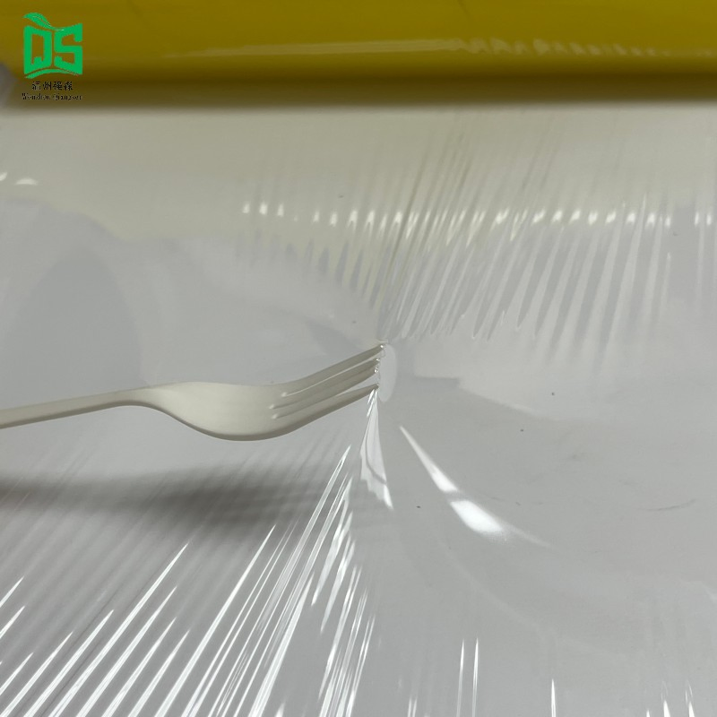 Food Grade PVC Food Contact Safety Cling Film Jumbo Roll with Stretch