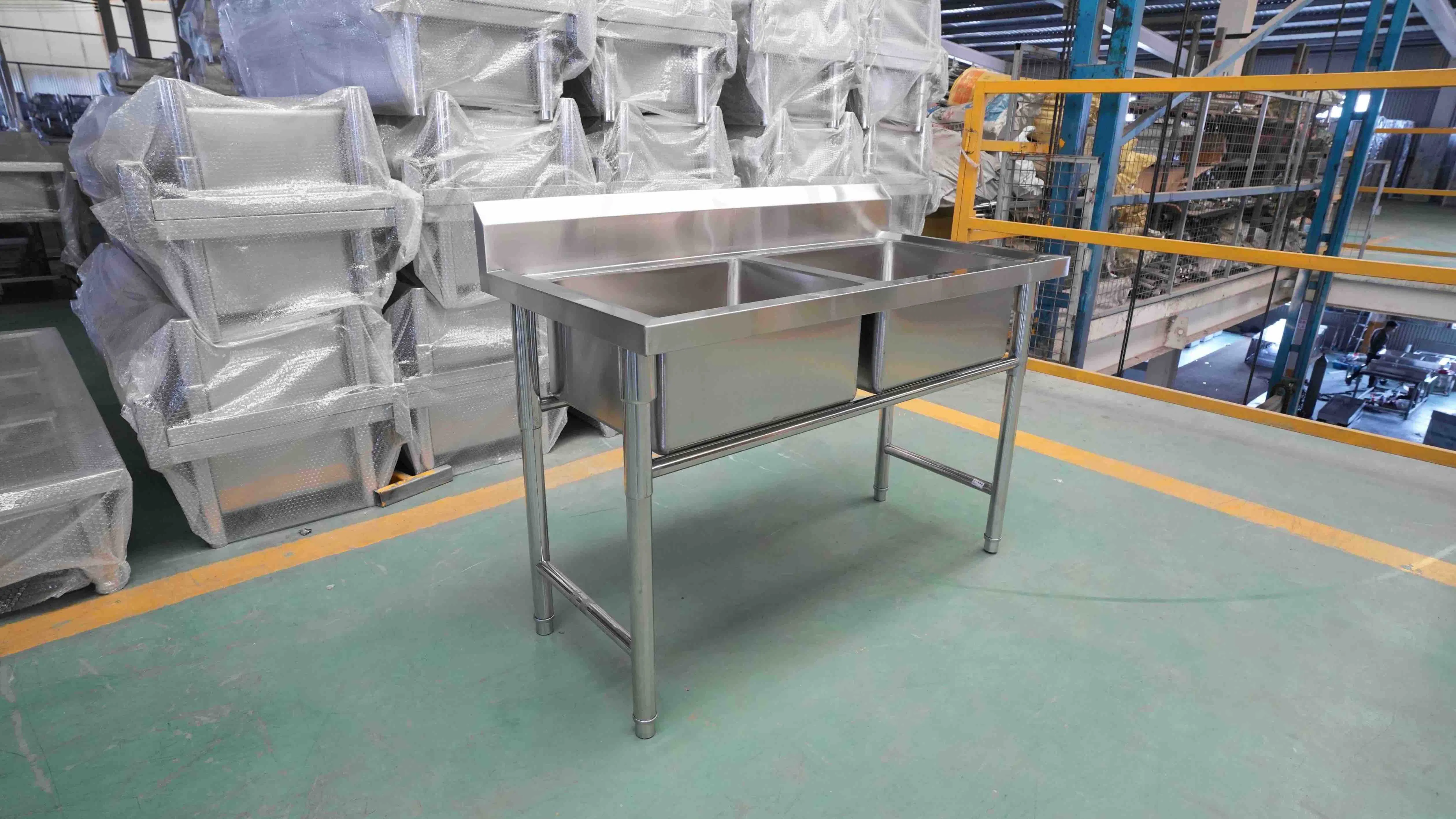 Commercial Stainless Steel Kitchen Sink - Double Basin Durable