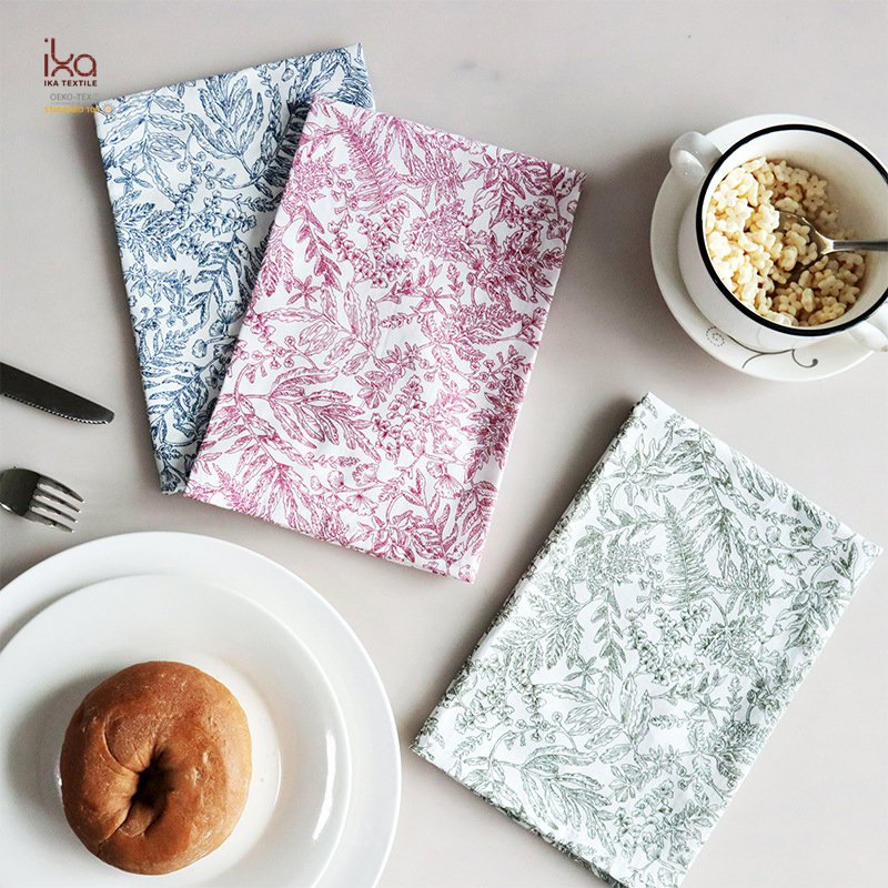 Outdoor Christmas Decorative Party Wedding Personalized Custom Logo Natural Woven Eco Friendly White Cloth Napkins with Embroidery