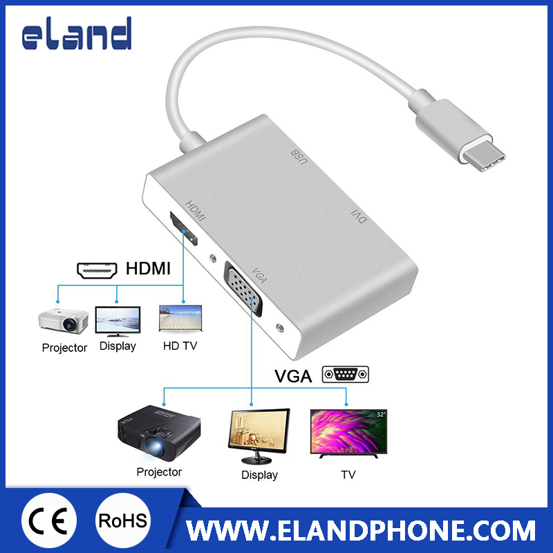 Multiport USB Type to U3/HDMI/DVI/VGA Adapter