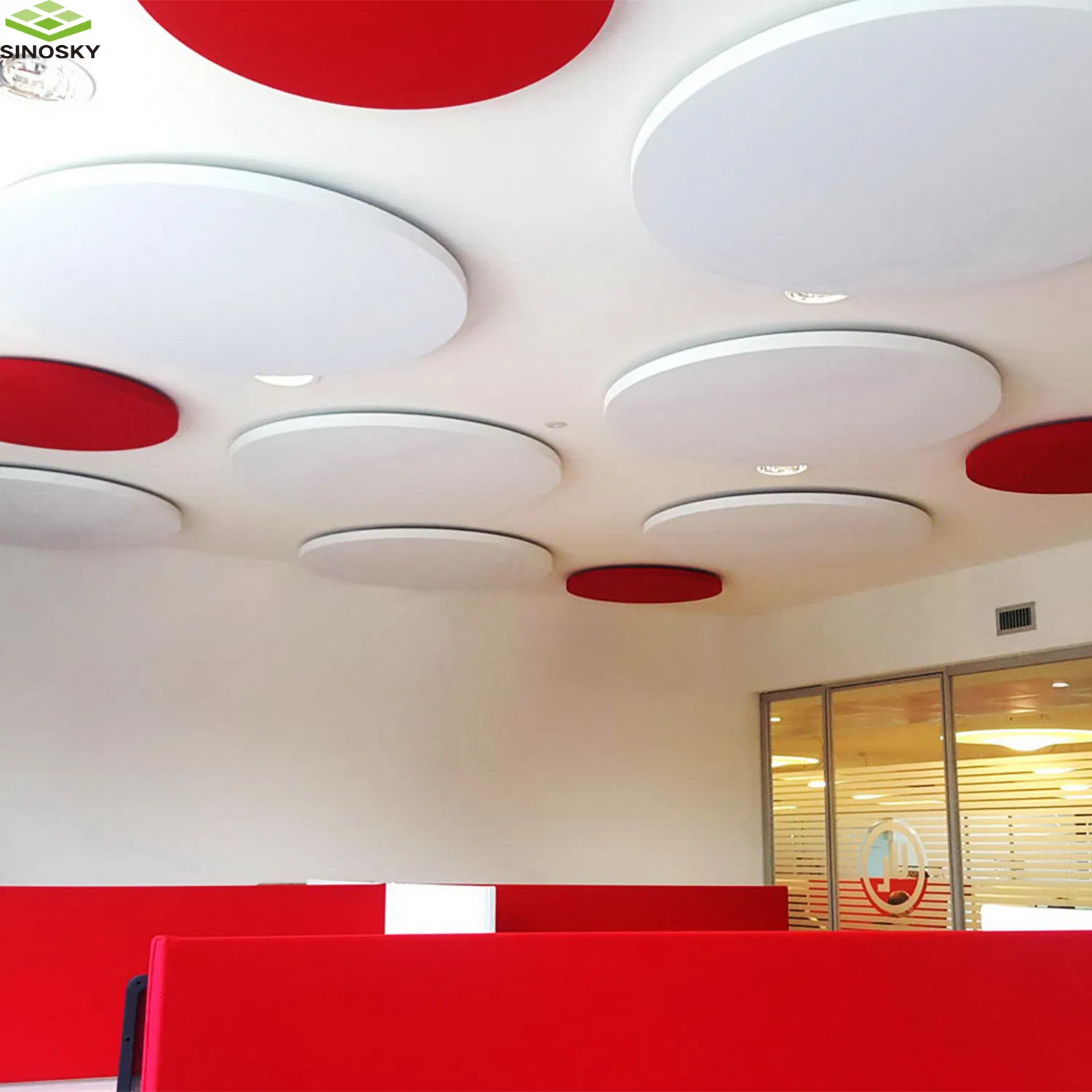Fiberglass Wool Ceiling Baffle Ceiling Tiles Round 600mm