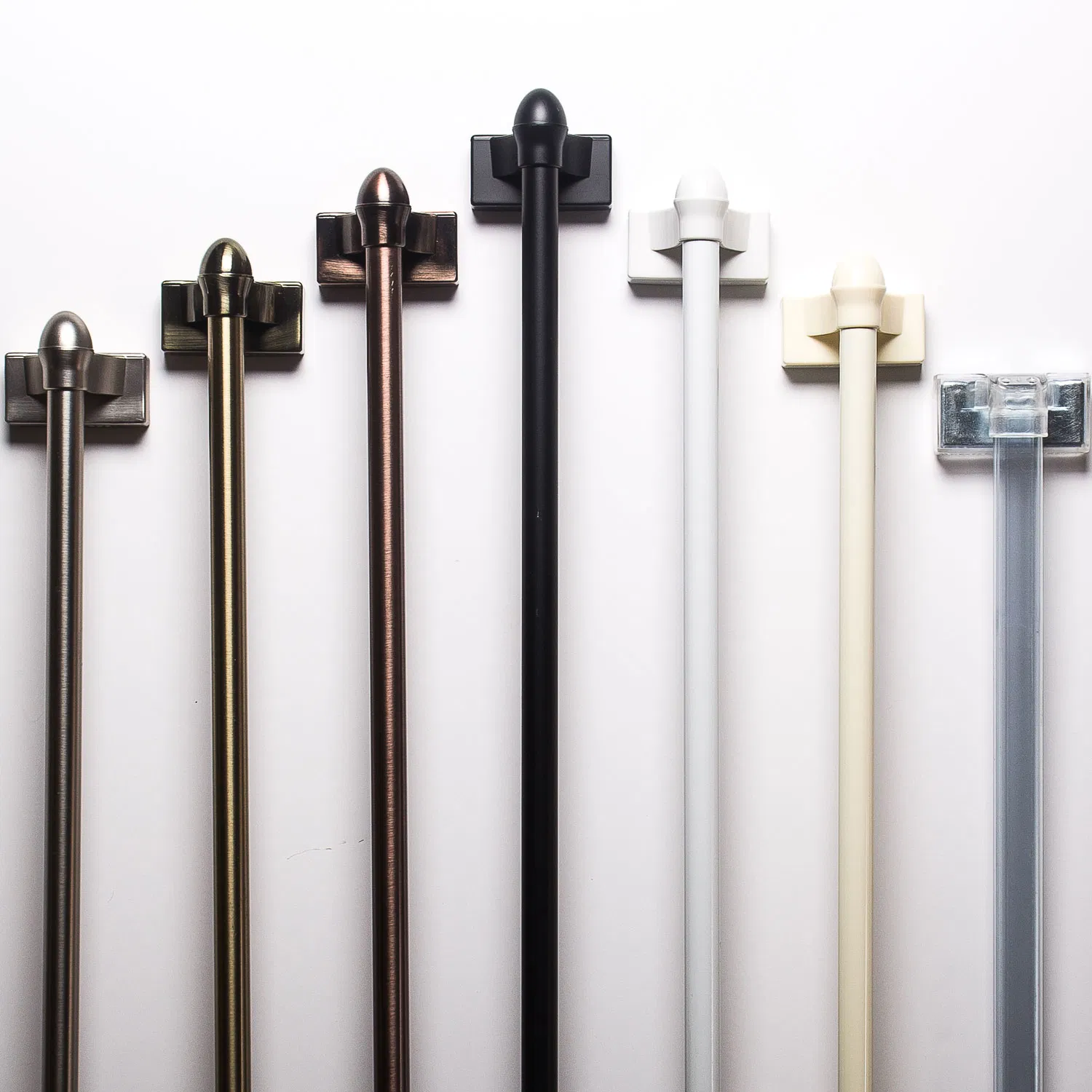 Magnetic Curtain Rod with Decorative Finial Cafe Rod Telescope Curtain Pole for Panel Curtains