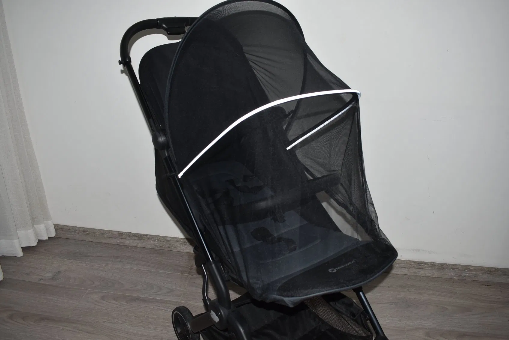 3 Section Black Foldable Baby Stroller Mosquito Net