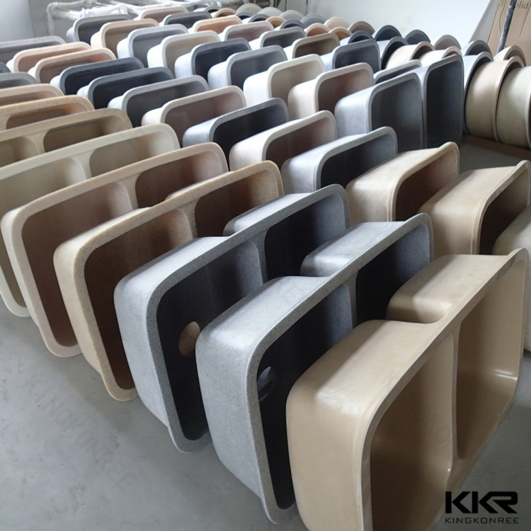 High Quality White Bathroom Vanity Cabinet Combo Concrete Double Sink