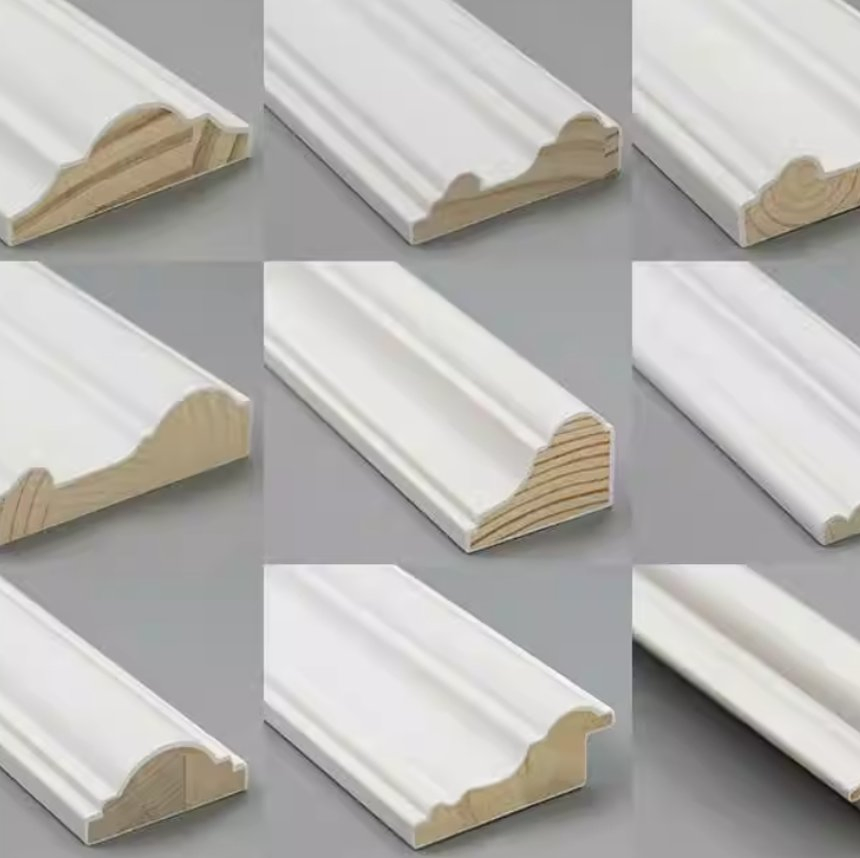 Molduras Pared Decor Home Apartment Decoration Material Strips Jamb Profile Door Window Heater- Frame MDF&PS Moulding Molding Baseboard Primed