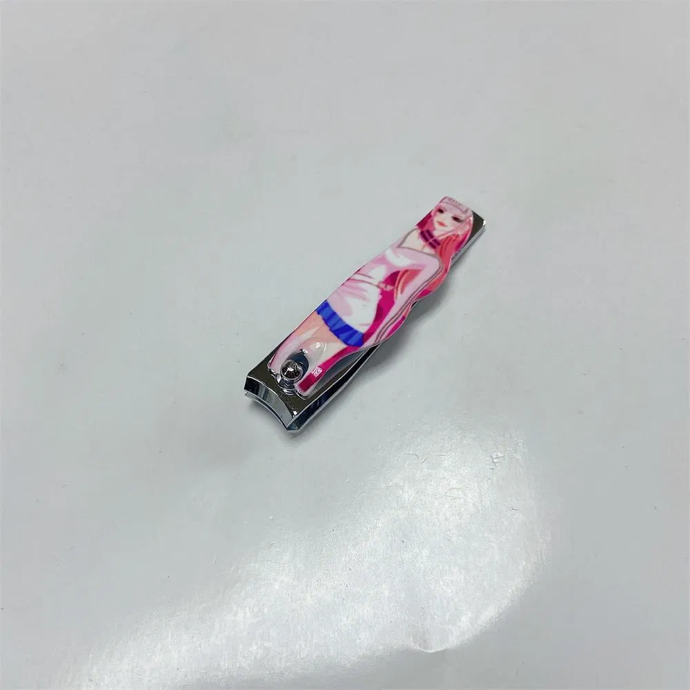 Japanese Doll Nail Clipper Cutters with Girl Pattern Coating, File and Keychain