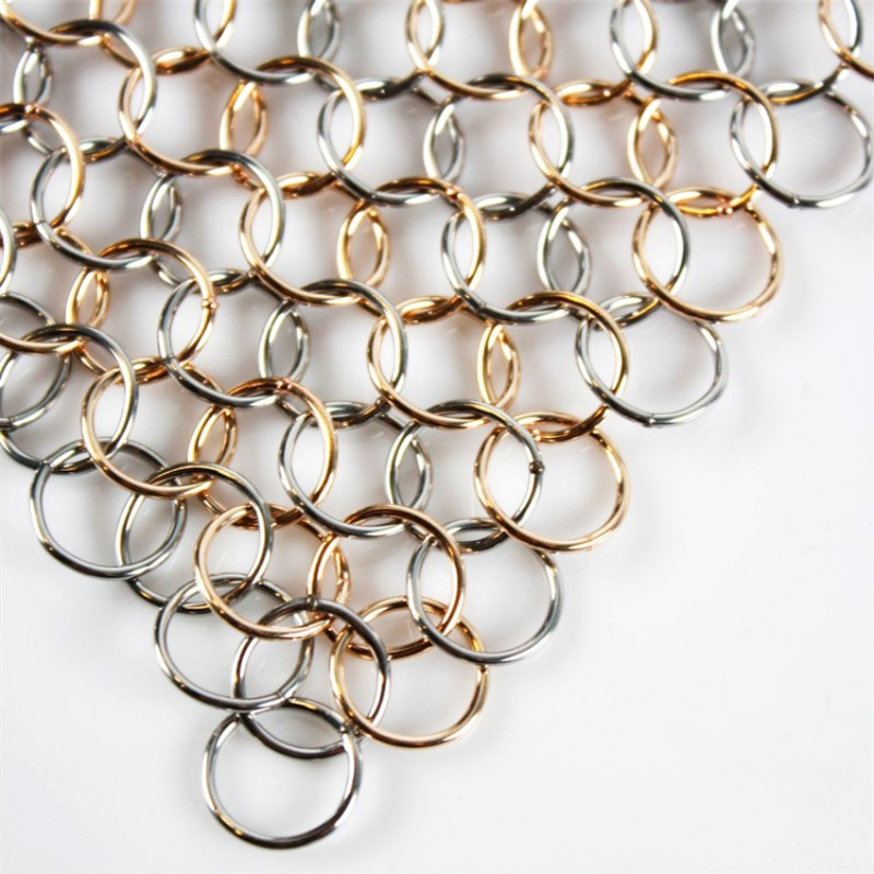 8mm Brass Chainmail Ring Mesh Curtain for Architectural Decorative Use