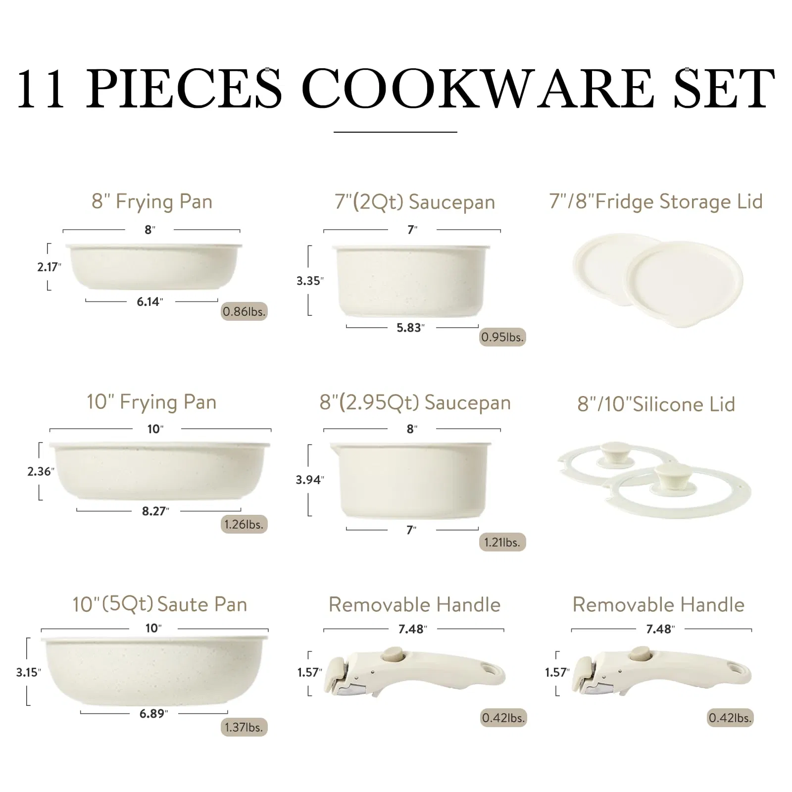 Business-to-Business Kitchenware Detachable Removable Handle Kitchen Nonstick Dishwasher Oven Safe Cookware Frying Pots and Pans Cooker Wok Set
