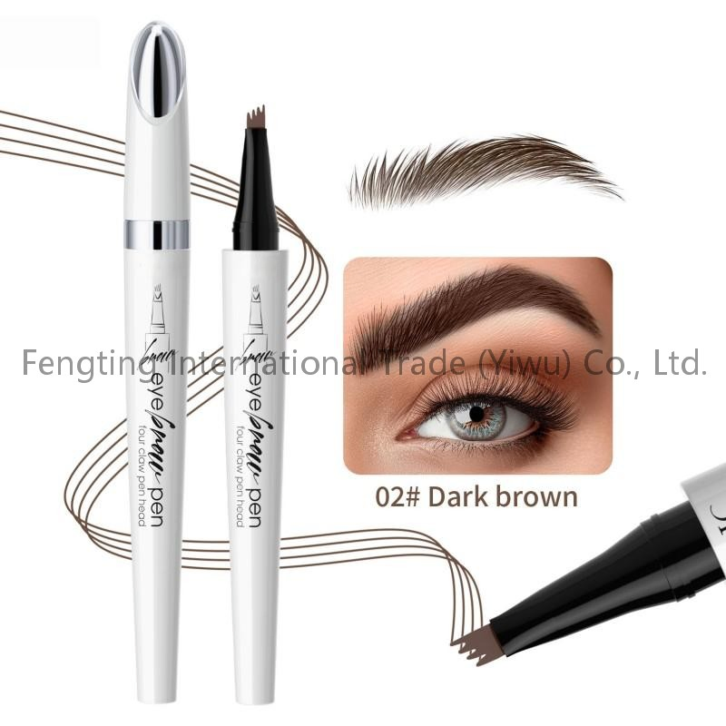 4 Fork Tip Private Label Eyebrow Pencils Against Water Black Brown 4-Point Microblading Pen for Eyebrow Tattoo