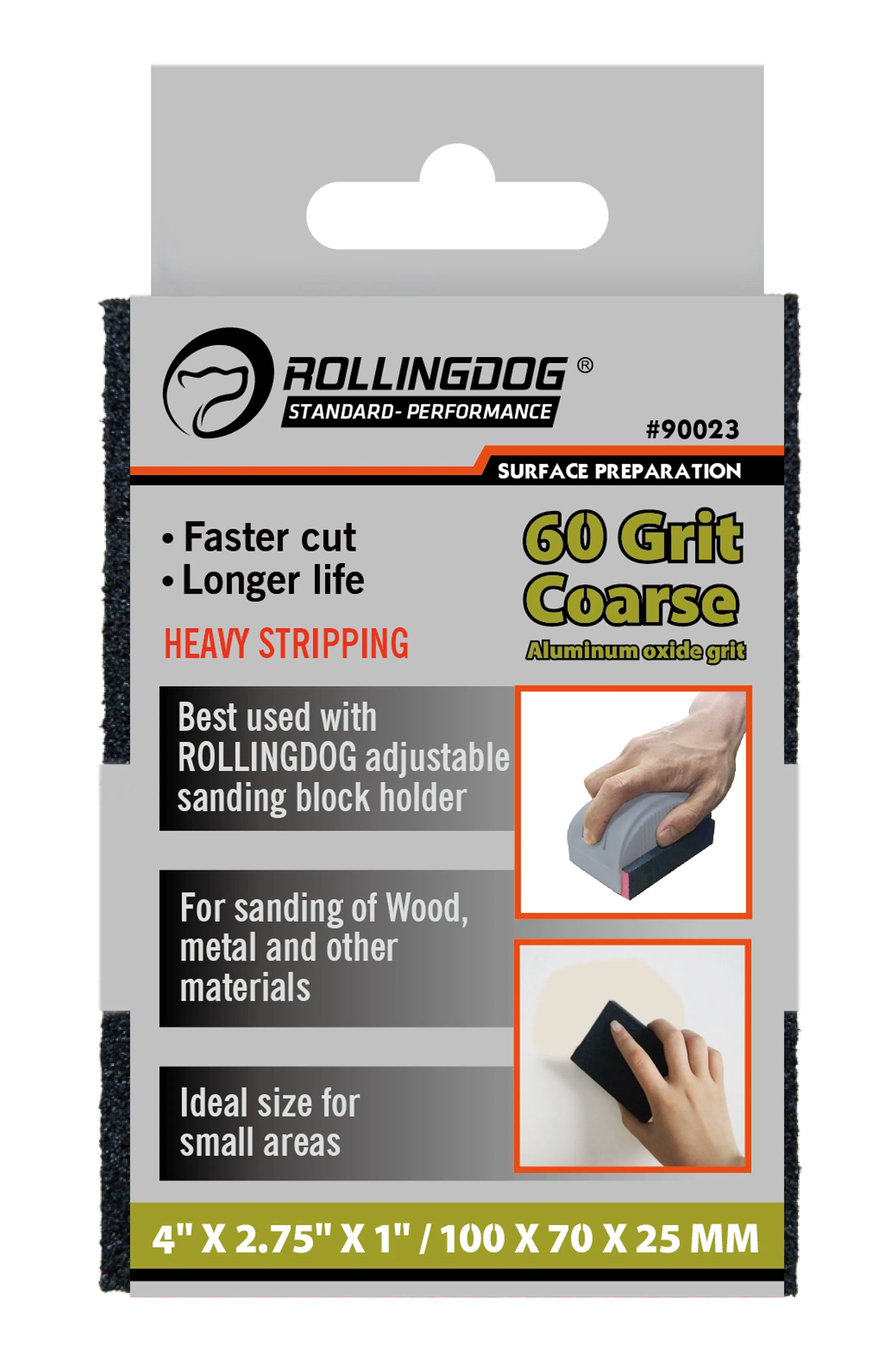 Rolingdog-Standard 90023 Sanding Sponge 60 Grit for Coarse