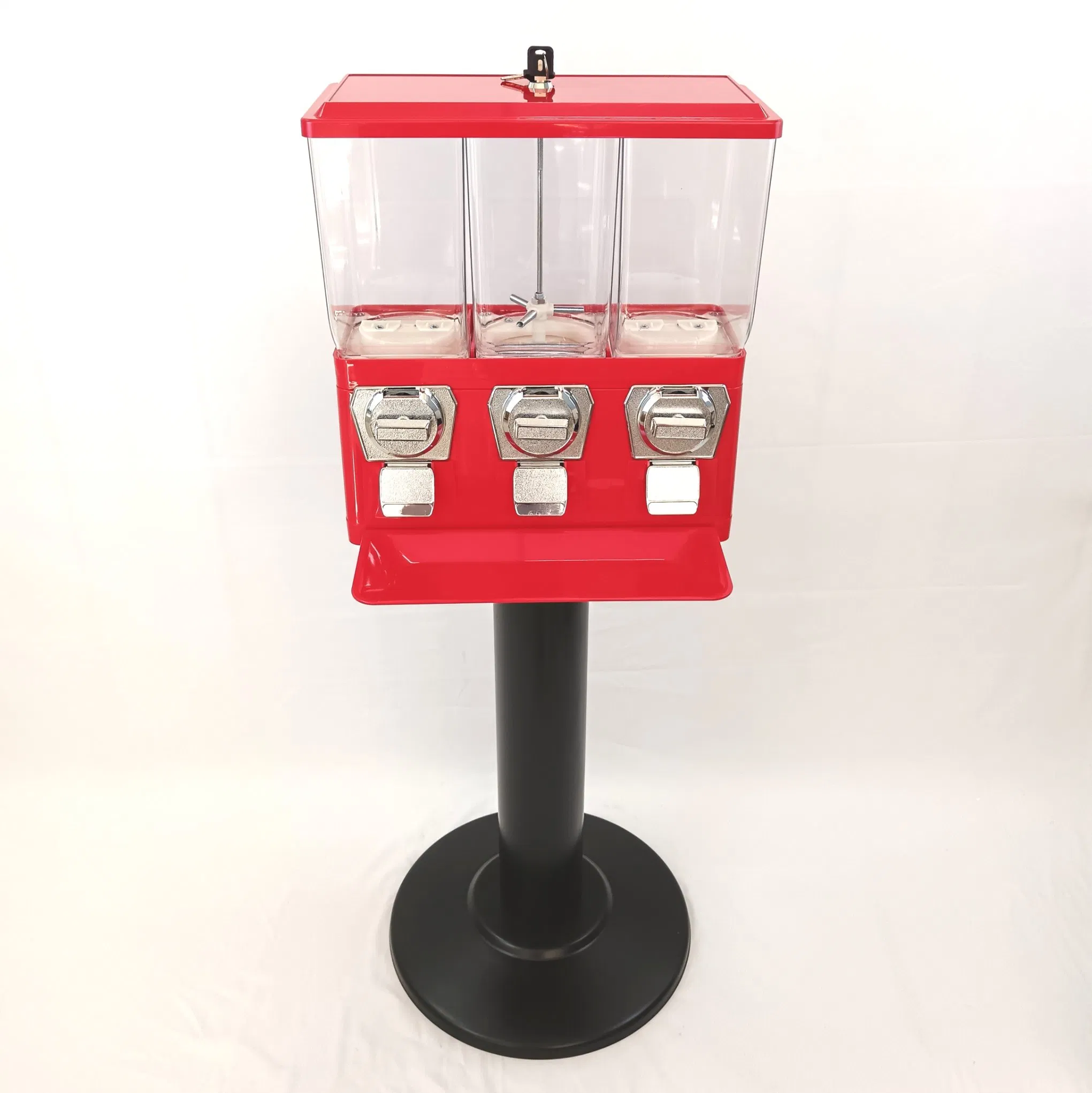 Ak19 Plastic Triple Vendor Gumball Bulk Candy Vending Machine