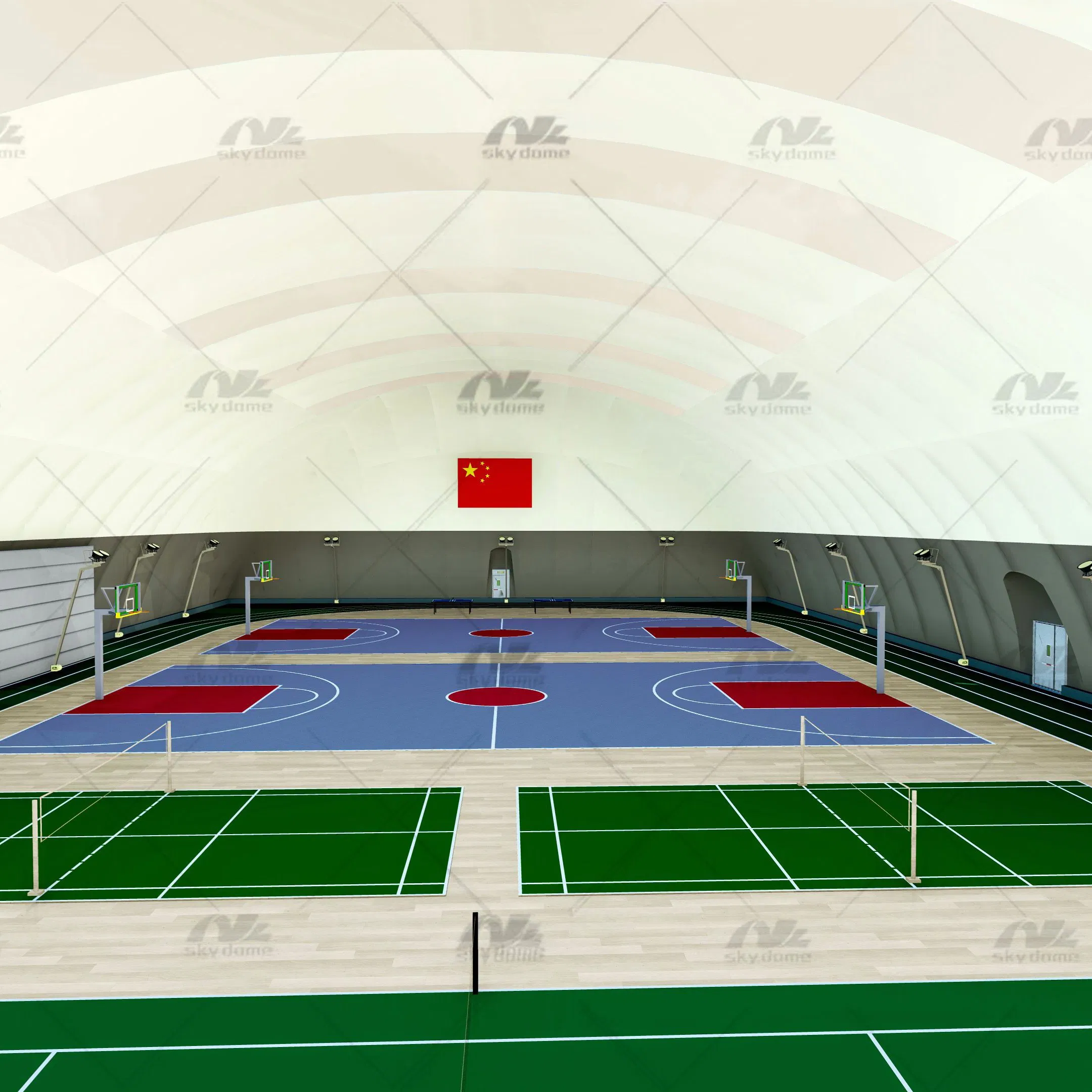 Customized PVDF Inflatable Membrane Structure Dome for Basketball