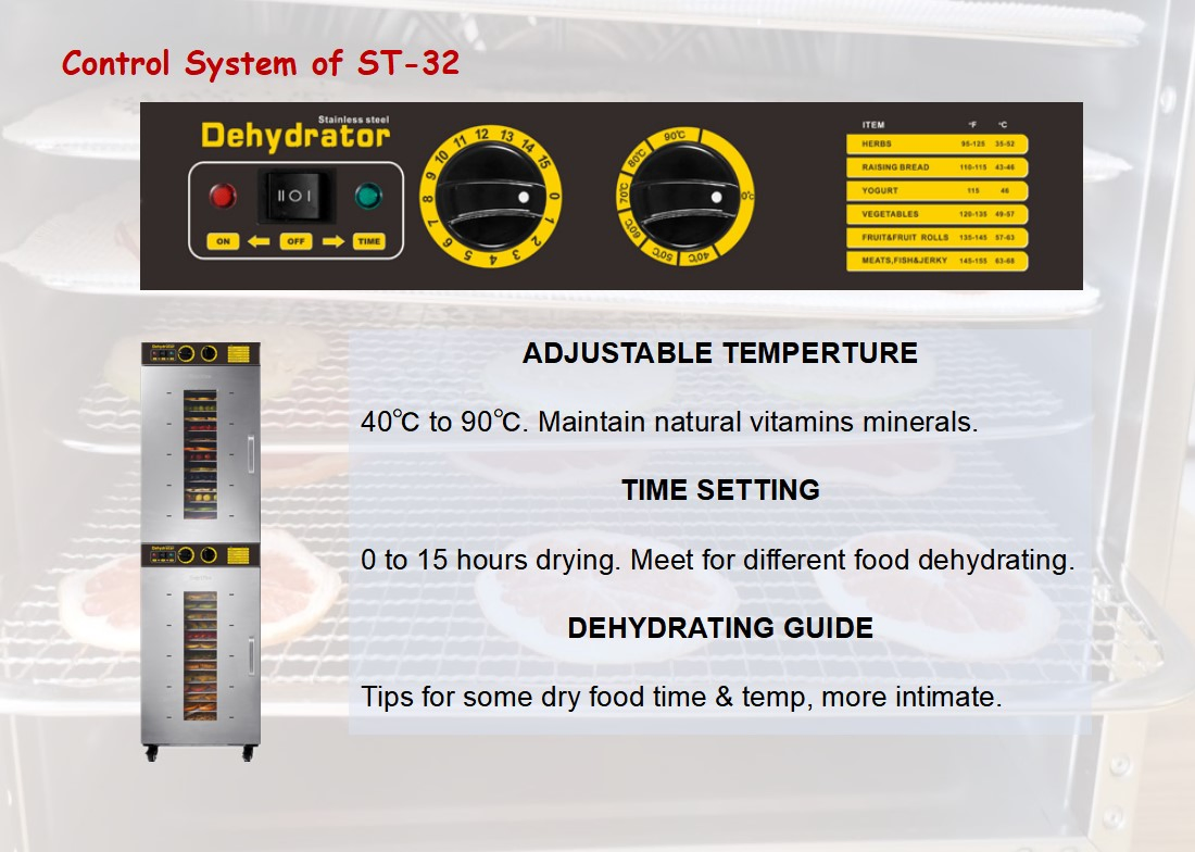 Professional Industrial 32 Tray Electric Food Dryer Meat Vegetable Fruit Dehydrator