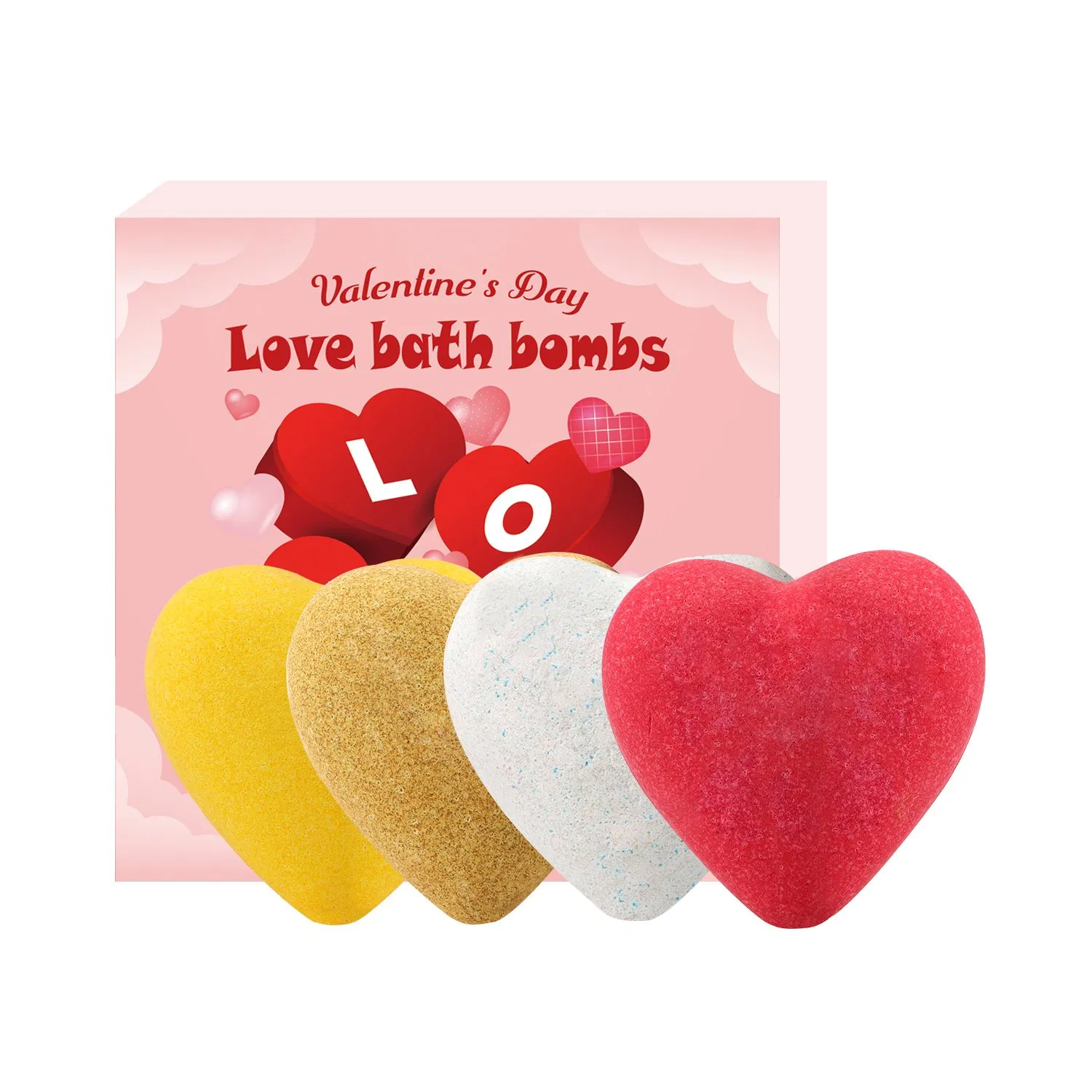 Luxurious Valentine's Day Heart-Shaped Bath Bombs for Relaxation