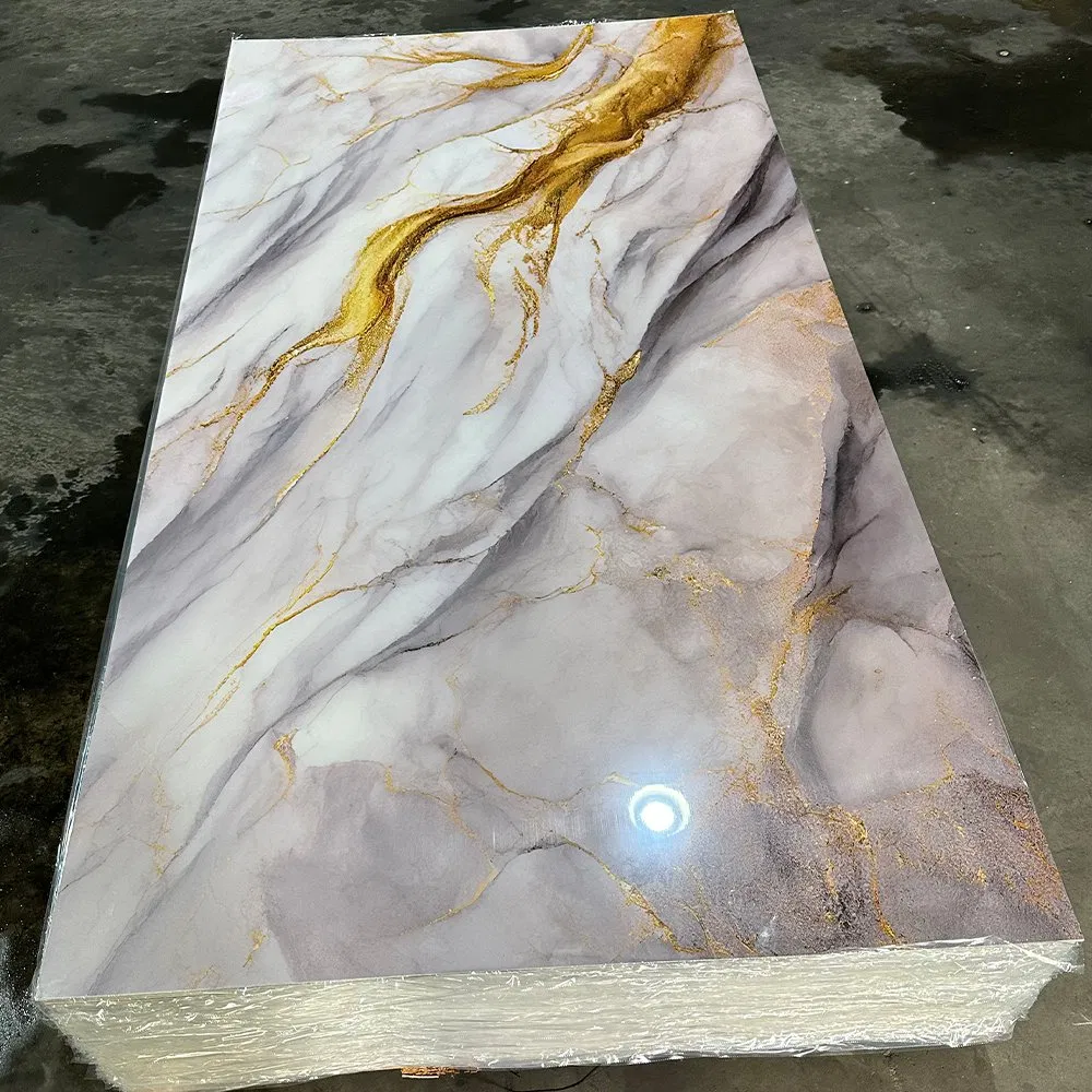 Best Interior Wall Cladding UV Coating Board 3D PVC Wall Panel Marble Sheet