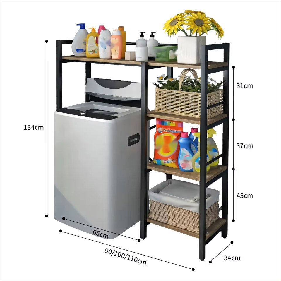 Dual-Layer Household Floor Storage Rack for Dryer & Washing Machine Cross-Border Upper & Lower with Dinnerware Type