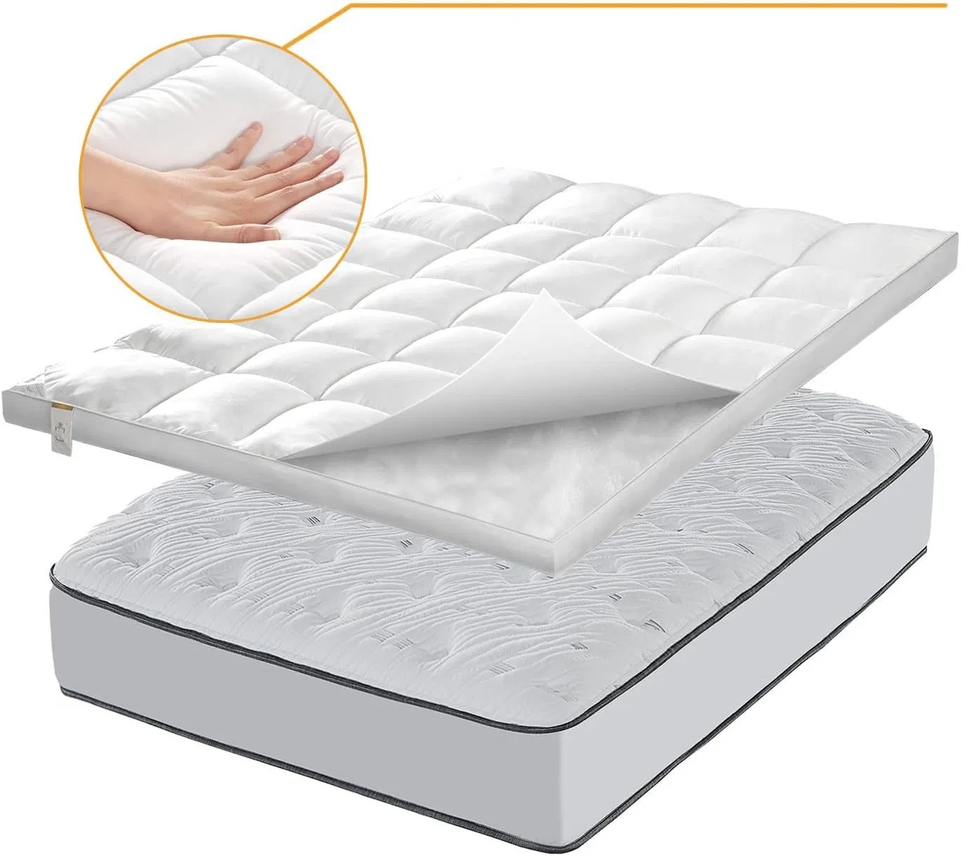 Cooling Mattress Topper Extra Thick Twin Mattress Topper for College Dorm