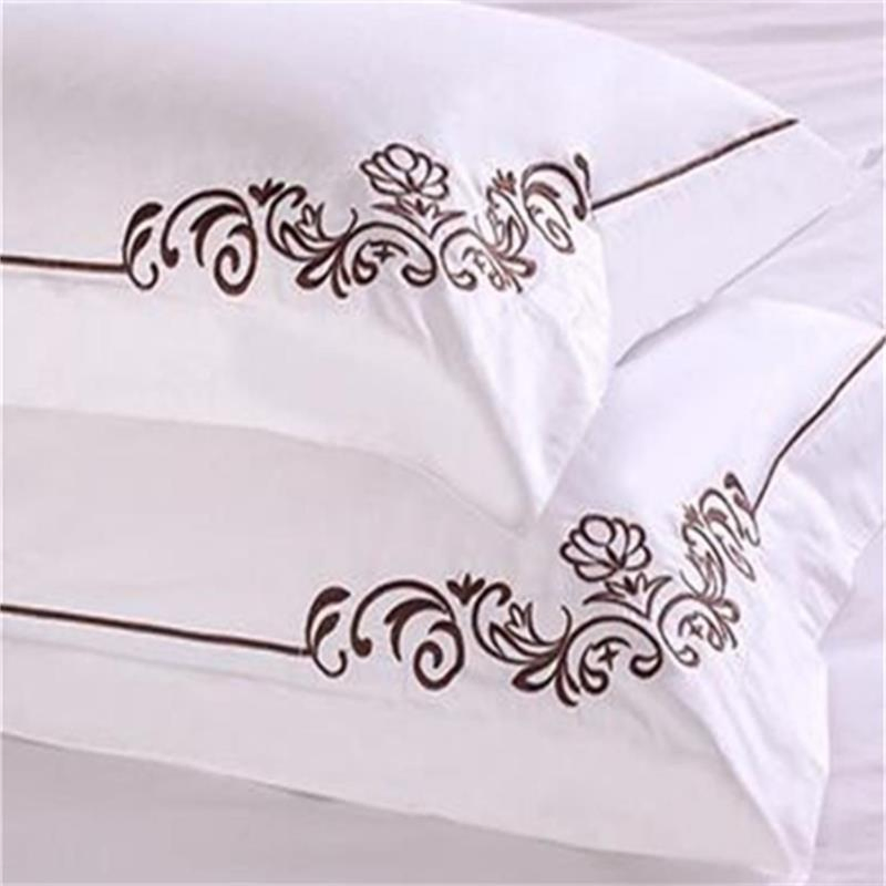 Hotel Collection Solid White Embroidered Pillow Cover