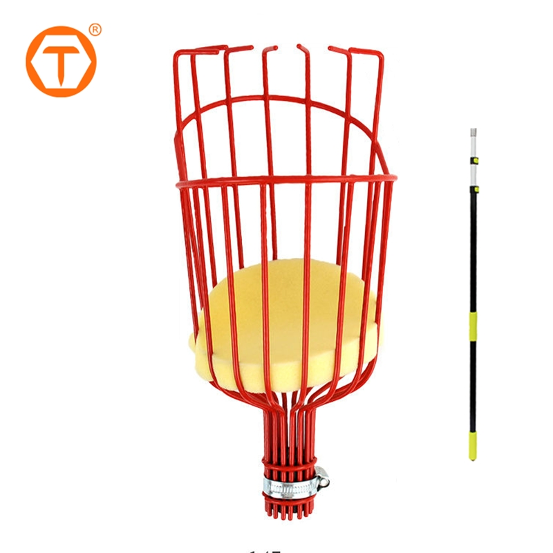 1.25-3.6m Manual Fruit Grabber Apple Olive Avocado Mango Tree Telescoping Fruit Picker Tool with Basket Adjustable Pole