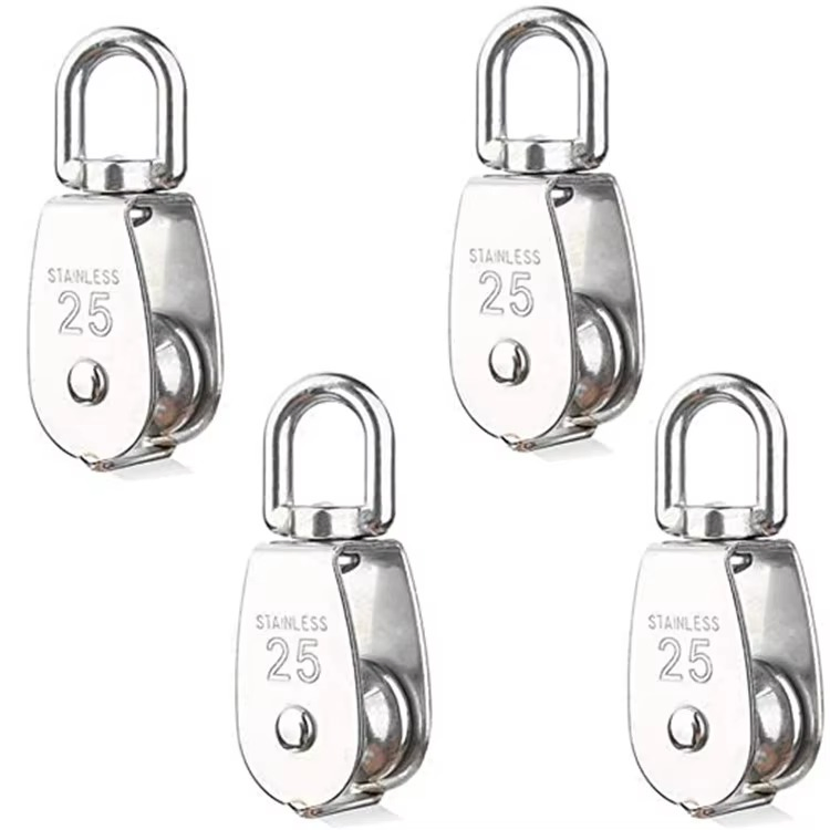 Stainless Steel Pulley M15/M20 M25 M32 M50 Single Wheel Swivel Lifting Rope Pulley