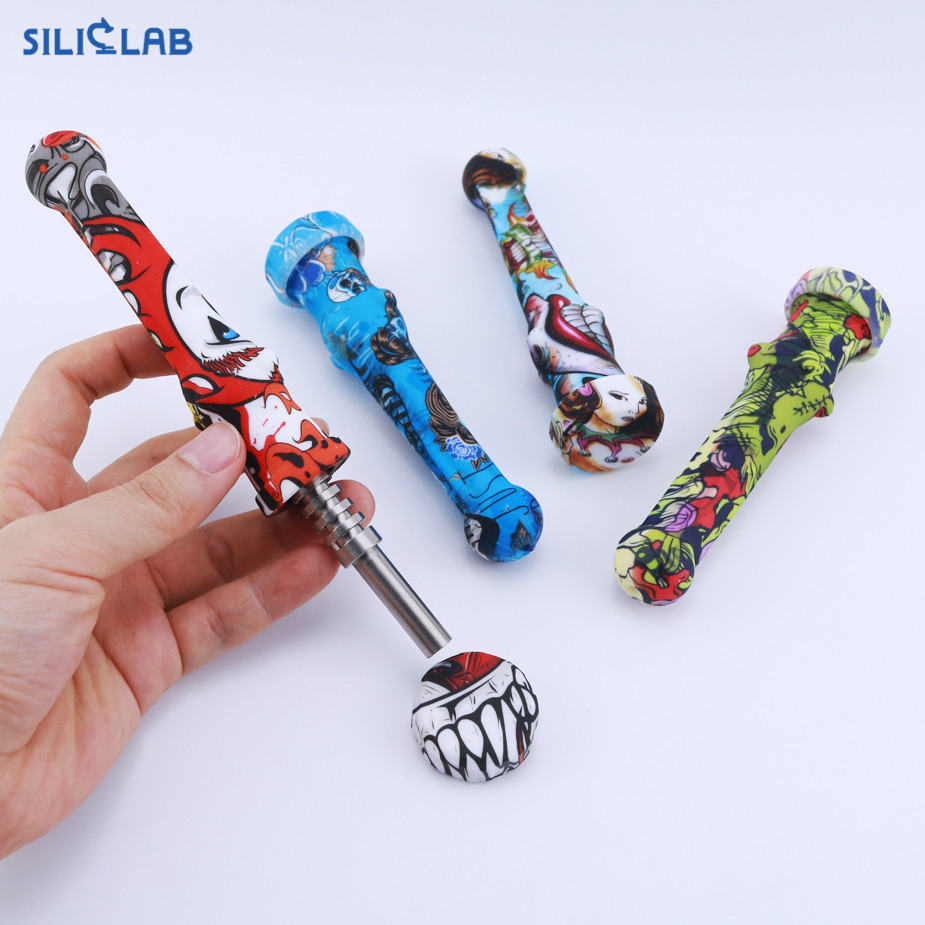 Nectar Collector 14mm Titanium Nail DAB Rig Smoking Pipe Silicone