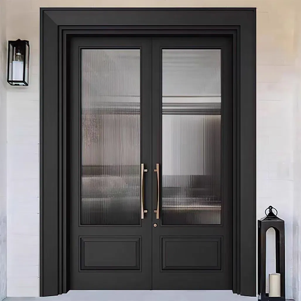 China Steel Aluminum Door Security Entrance Interior Guangdong Exterior Metal Modern Wrought Iron Front Single Garden Metallic Glass Windows and Door Price