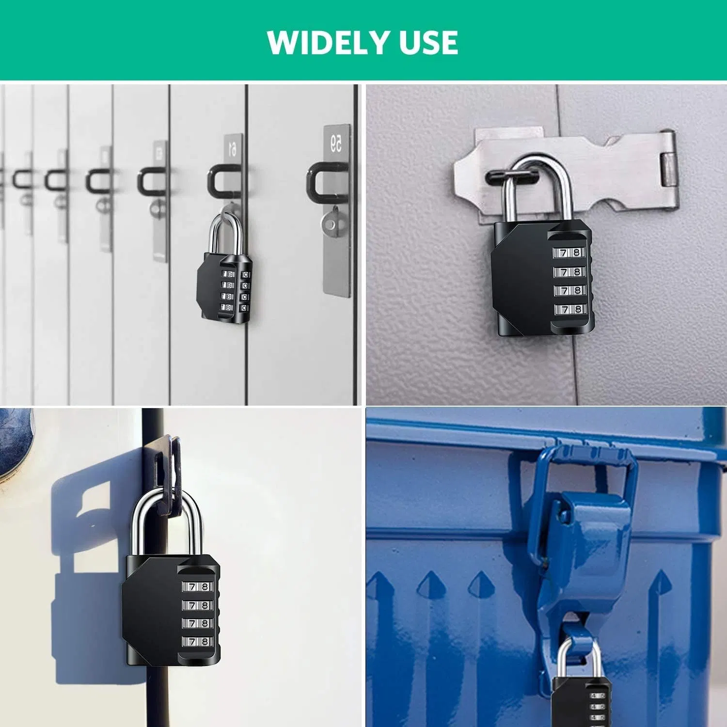 Password Padlock Waterproof and Rust-Proof Lock Long Beam Rainproof Lock for Outdoor Use