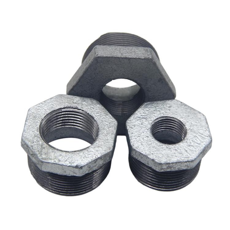 China Sale NPT Thread Malleable Iron Pipe Fitting Reducing Bushing 3/4*1/2 Inch Male and Female Bushing