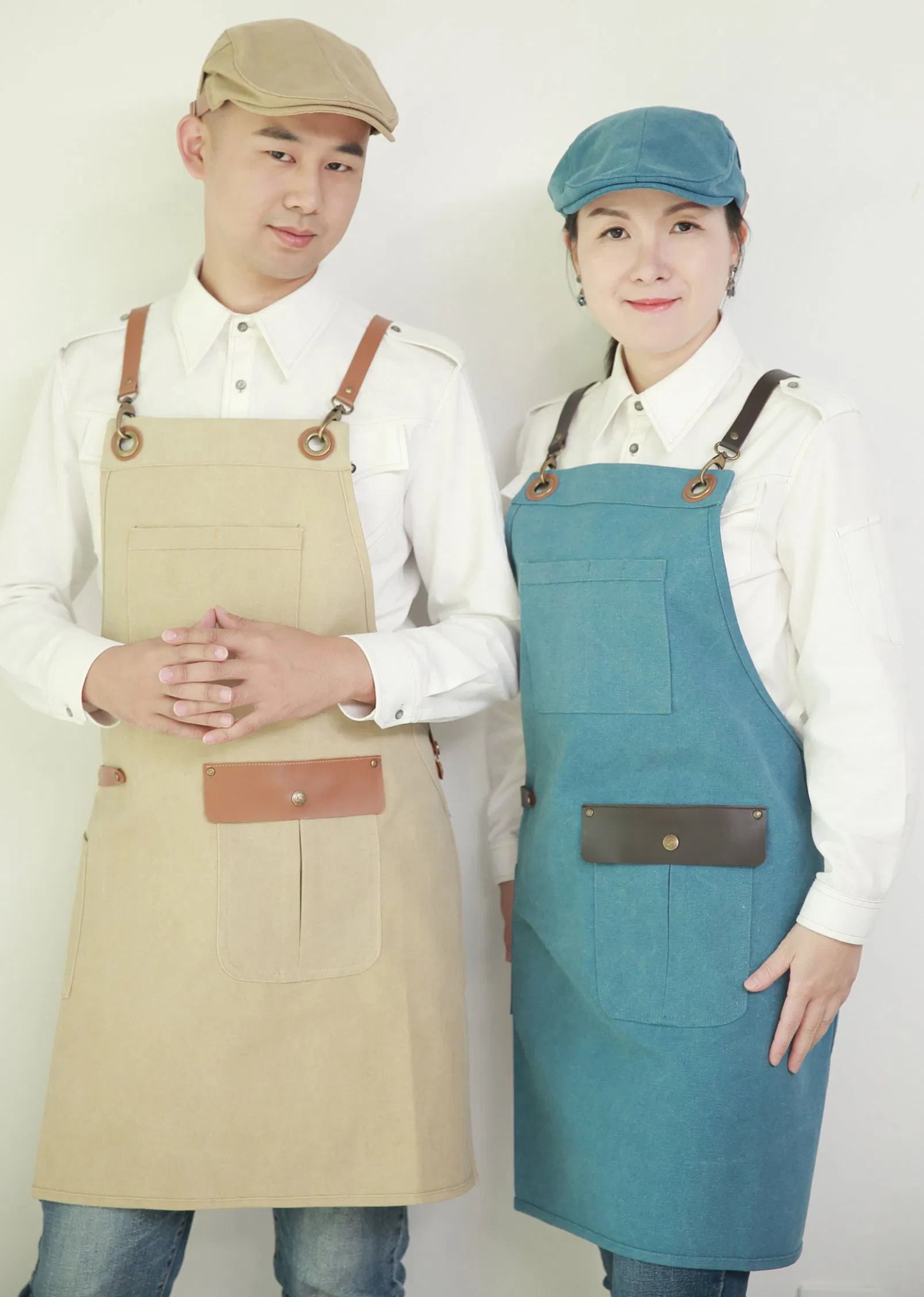 Wholesale Fast Delivery Adjustable Denim Customized Logo Apron Multi-Pocket Demin Apron