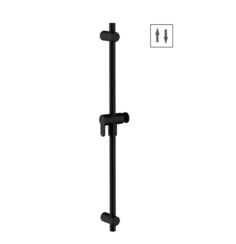 Sr-24b Stainless Steel Matte Black Round Wall Mounted Shower Sliding Bar Slider Rail Bar for Bathroom