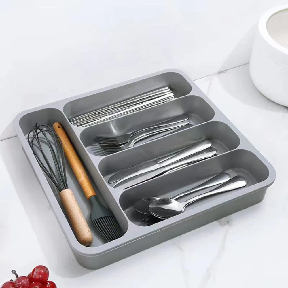 Kitchen Drawer Organizer with 6 Slots Multi-Use Cutlery Storage Tray Mi24616