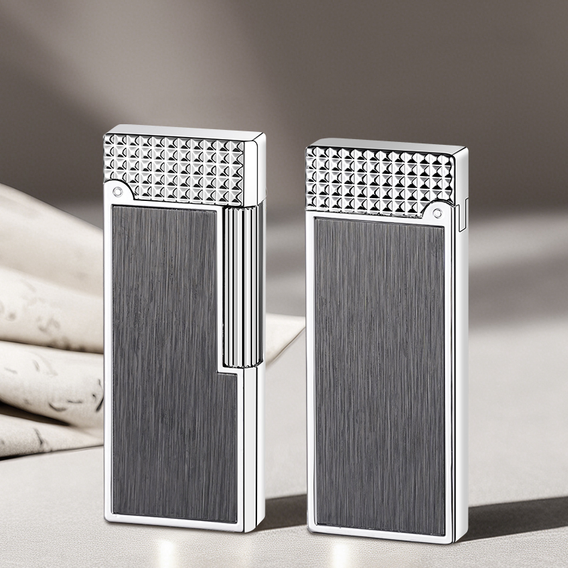 Ultra Thin Luxury Windproof Alloy Side Sliding Ignition Lighter and Cigarette Lighter