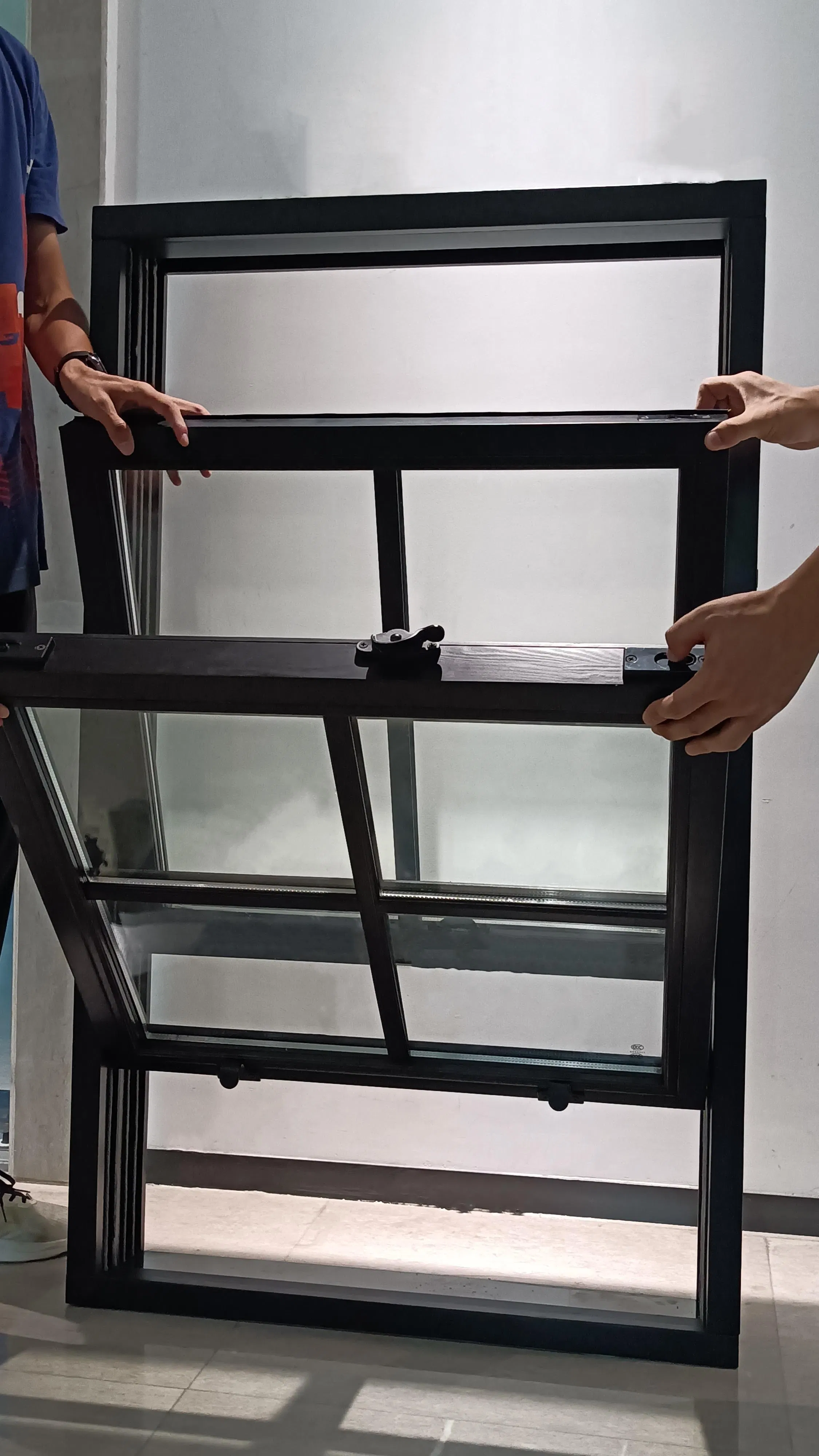  Tilt Hurricane Soundproof Black American Standard Wooden Double Hung Windows, American Style Hung Window with Tilt