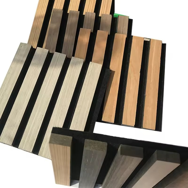 Luxury Ribbon-Shaped Wood Veneer Acoustic Slat Panels for Soundproof Spaces
