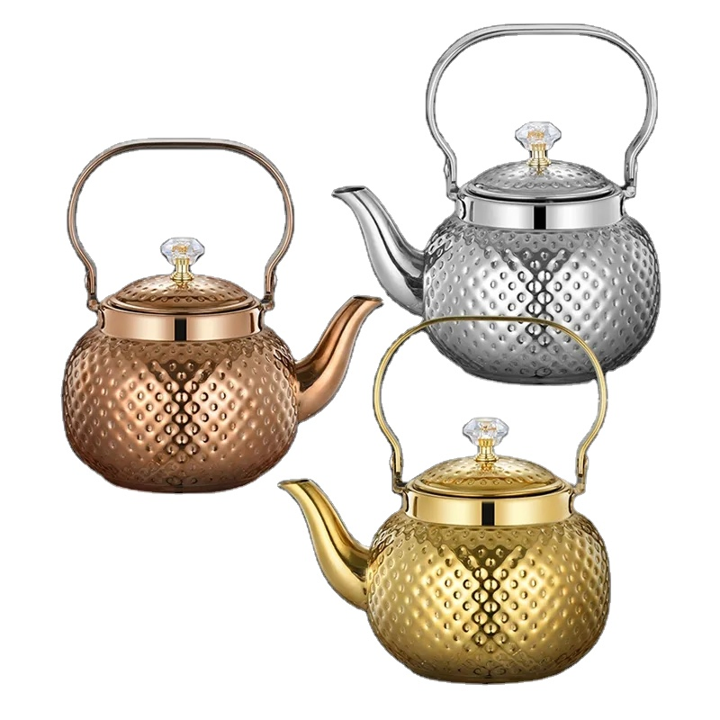 Gold Turkish Style Water Kettle for Middle Eastern Tea Arabic Tea Pot