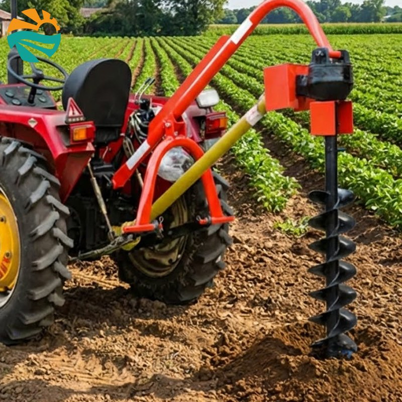 Agricultural Equipment 3 Point Linkage Earth Auger Tractor Rear Mounted Post Hole Digger for Soil Boring