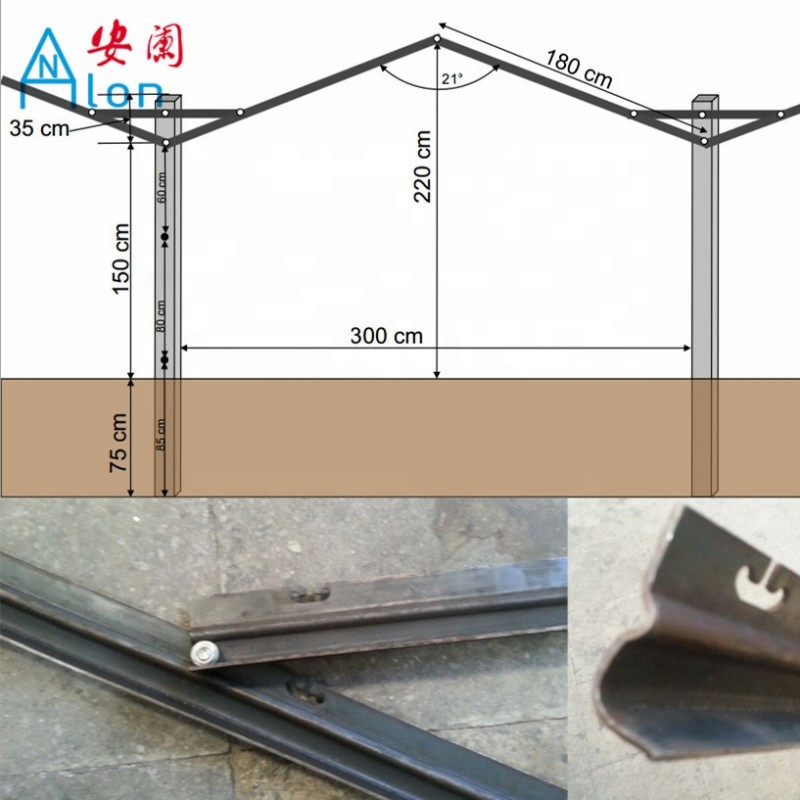 Easy Installation Heavy Duty Y Shaped Open Gable Vineyard Post Trellis System Hot Dipped Orchard Trellis Pillar Stake Accessories Professional Manufacturer