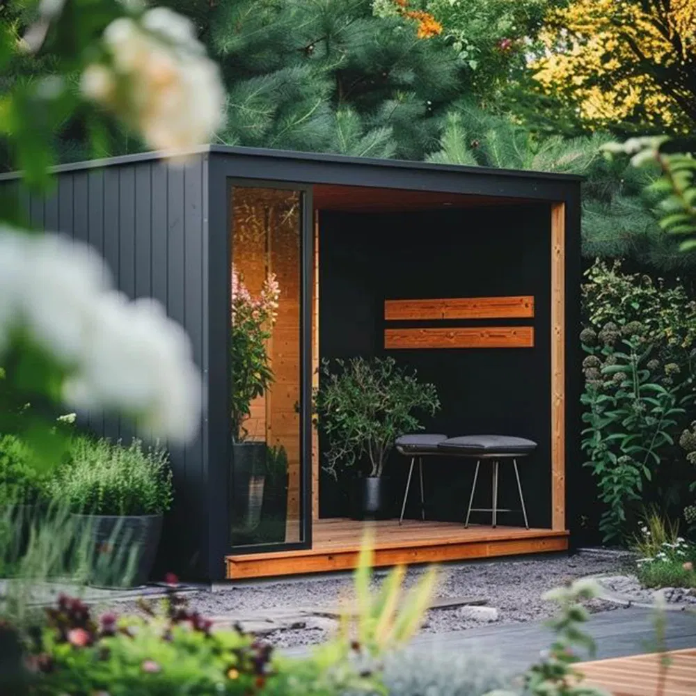 Уличная сауна для 4-6 человек из массива дерева