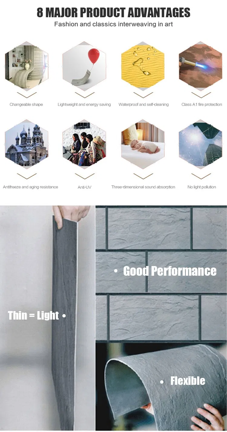 Durable Fluted Paneling Soft Ceramic Tiles for Stylish Outdoor Cladding Wall Paper Soft Stone Wall Panel
