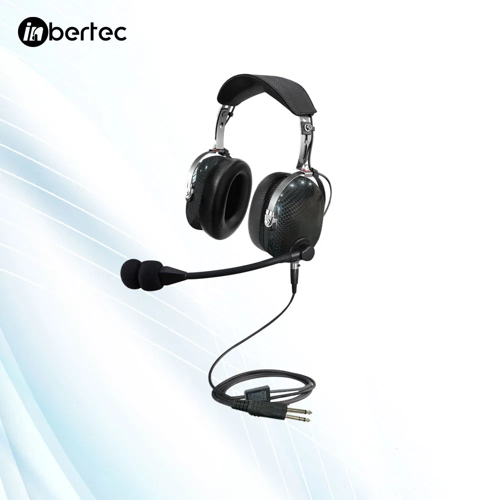 Premium Wired Pilot Headsets with Pnr Noise Cancellation for Fixed Wing Aircraft
