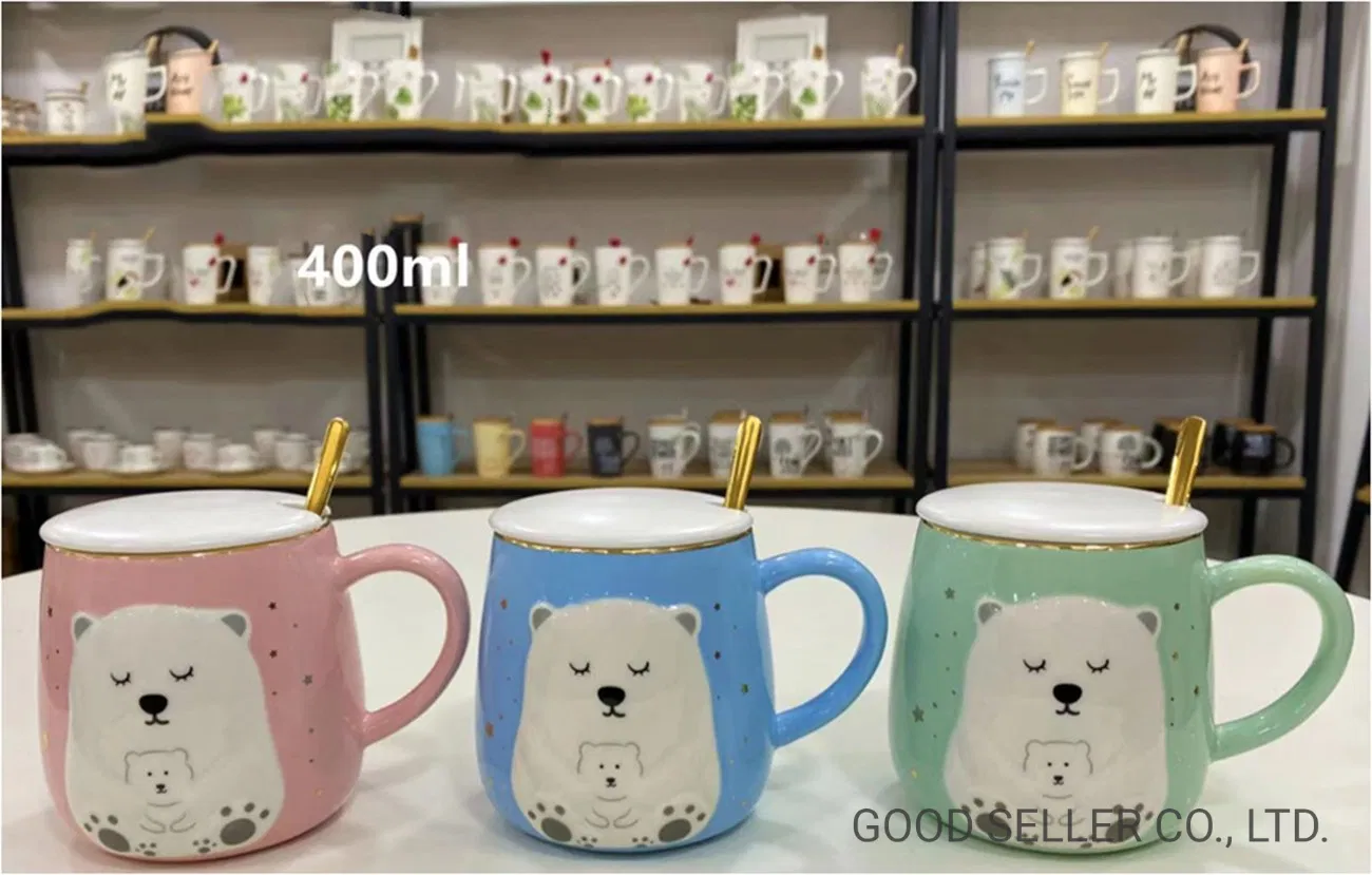 Wholesale Valentine′ S Day Gift Couple Cup Coffee Cartoon Mug Ceramic Mug