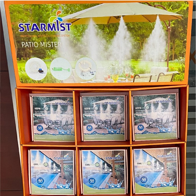 Starmist 20FT 30FT 40FT Misting Cooling System with Hose Cutter Nozzles for Patio Umbrella