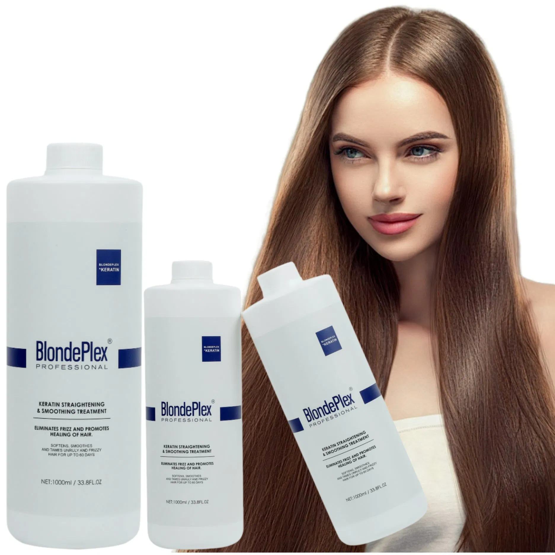 Professional Blondeplex Brand Salon Use Organic Brazilian Quality Keratin Straightening Smoothing Pure Keratin 1000ml