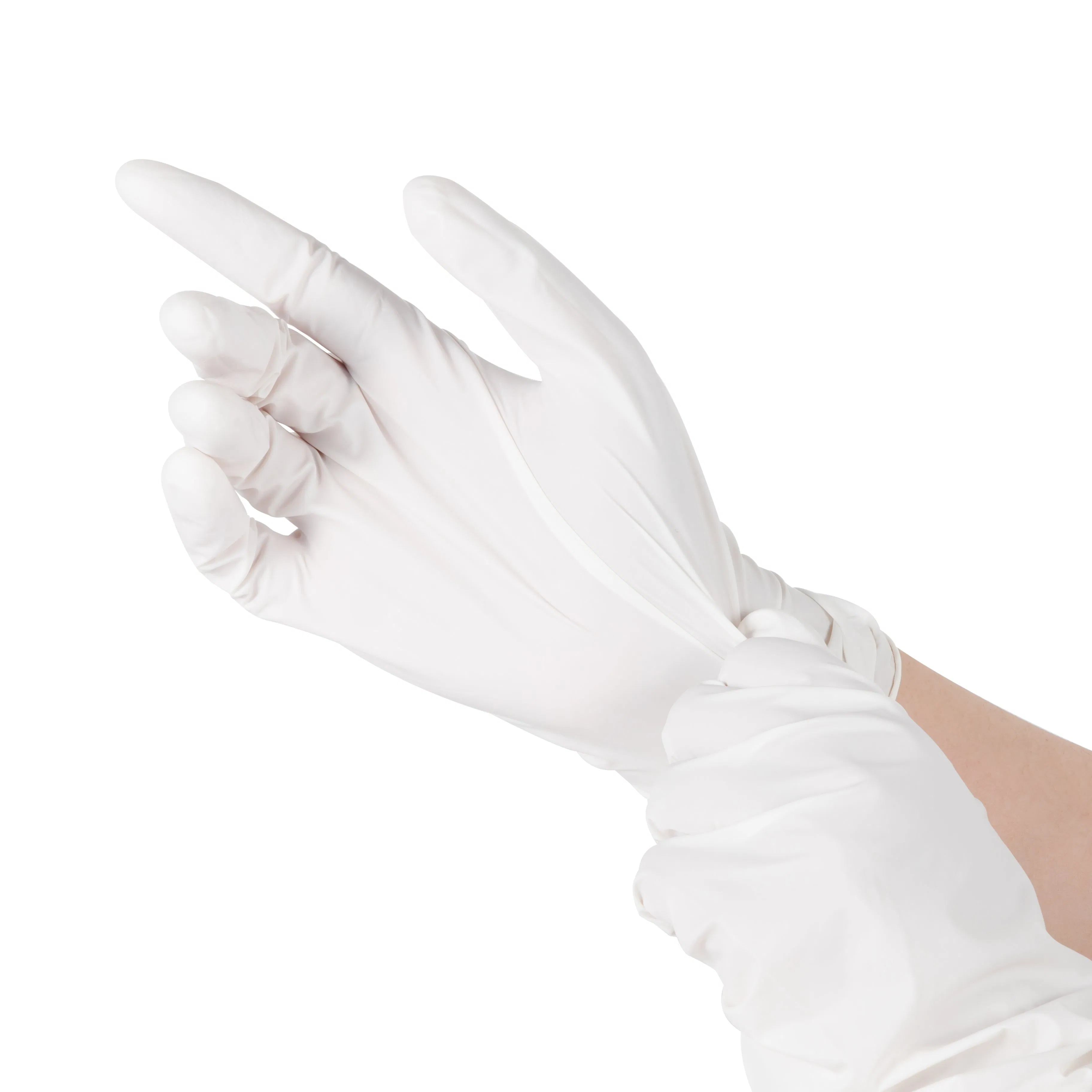 Disposable Industrial Electronics White Nitrile Glove Powder-Free