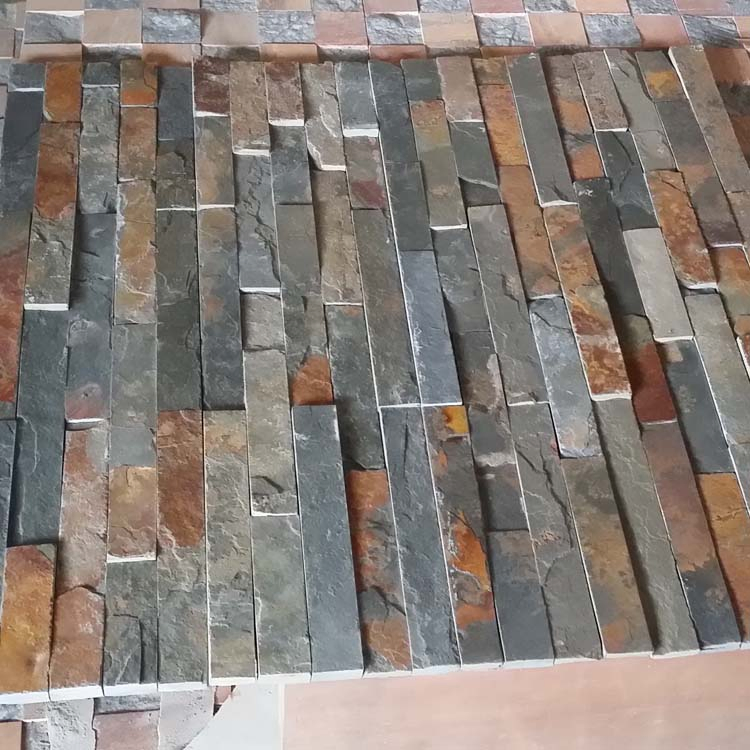 Yellow Rusty Slate Cultured Stone Veneer for Wall Cladding