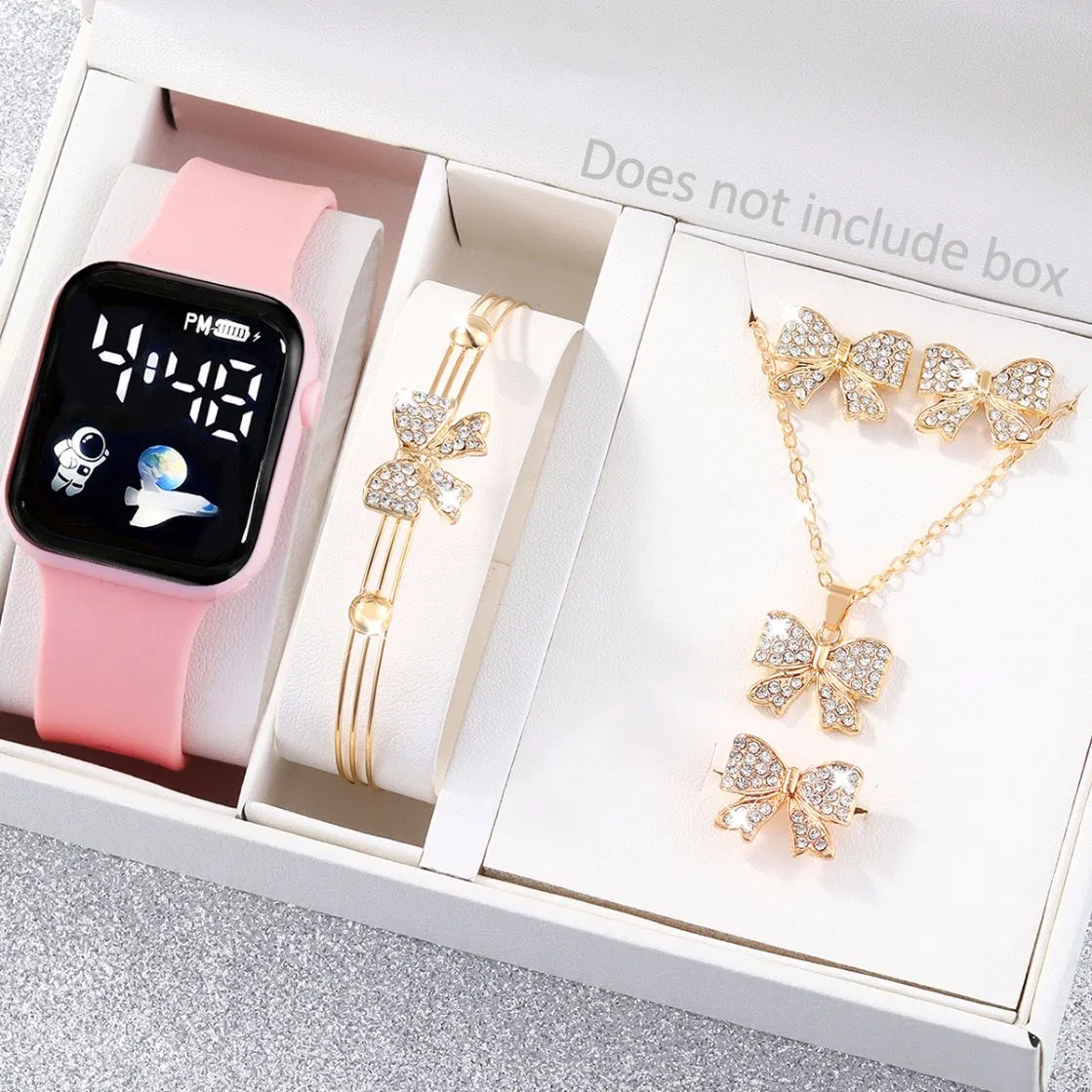 Watch Set Girl Gift Cute Cartoon Gold Jewelry
