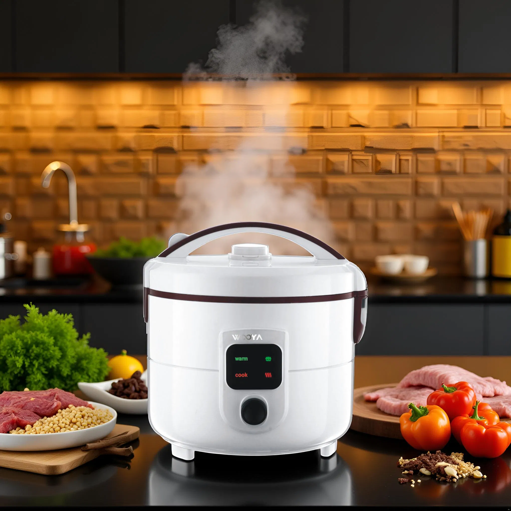 Hinged Locking Lid Electric Rice Cooker and Steamer for Perfectly Cooking