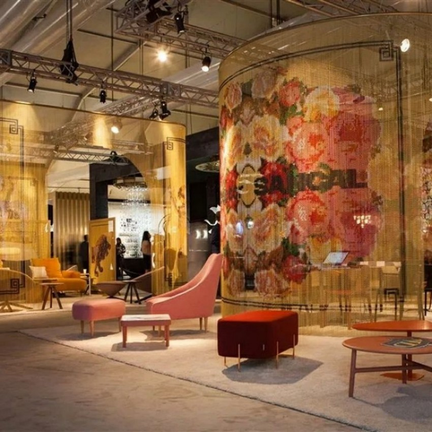 Decorative Aluminum Chain Link Mesh: Custom Color & Pattern Solutions for Ceilings, Curtain Dividers & Lamp Accents