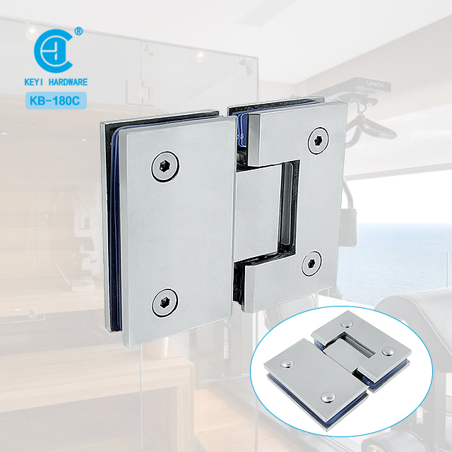 Keyi Metal Kb-180c Square 180-Degree Bathroom Glass Clamp