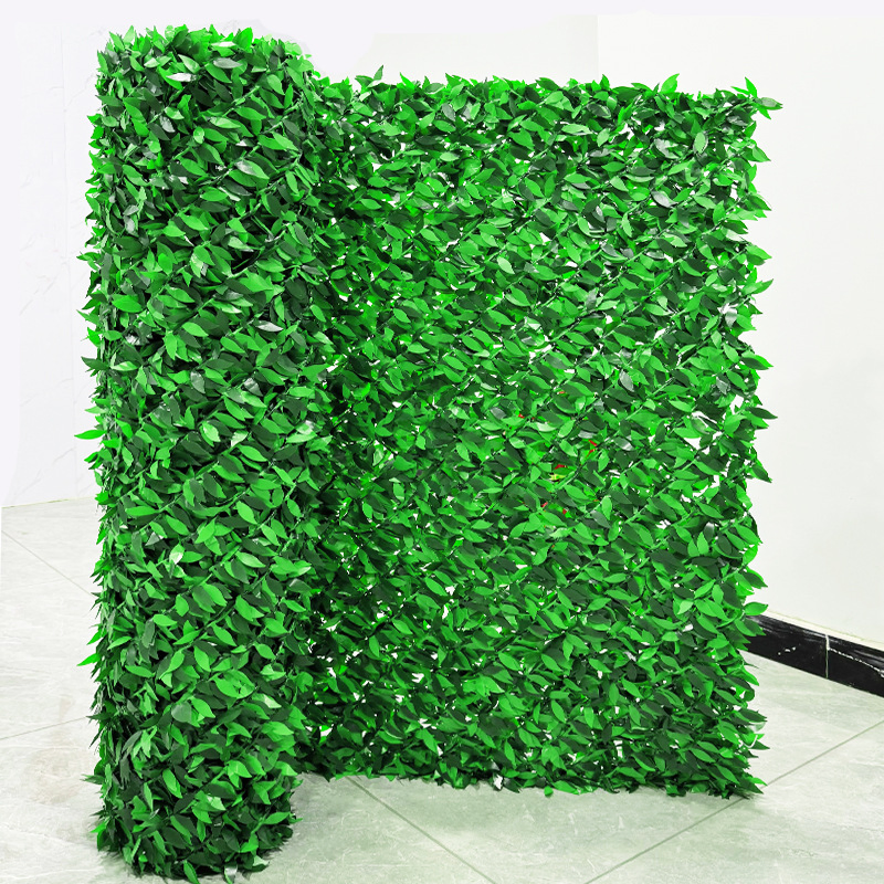 Green Artificial Grass IVY Fence Hedge Leaf Garden Fence for Outdoor Wall Decorative